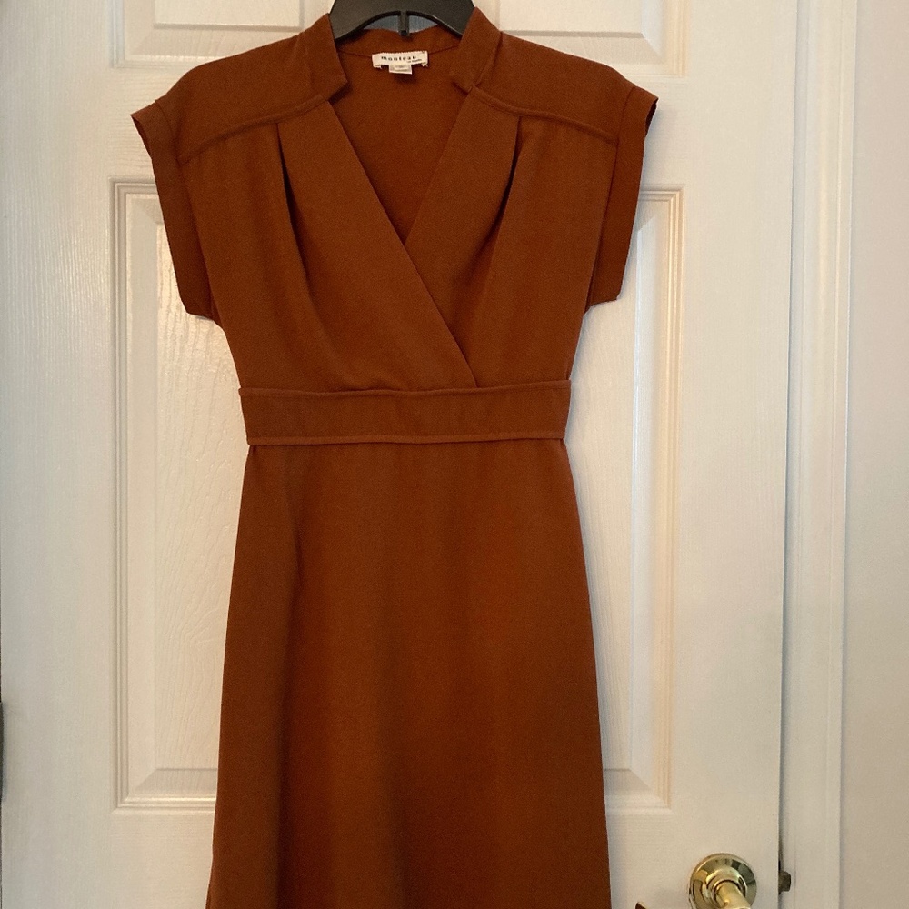 Monteau Rust Orange 40s Style Dress